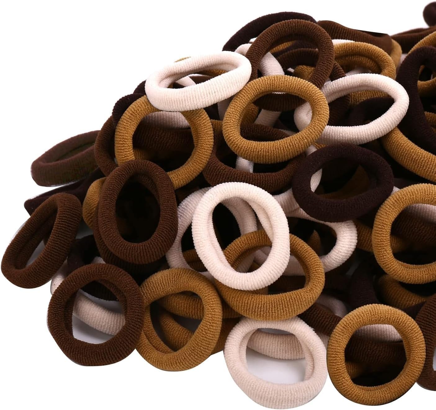 Set of 100 small baby hair ties by 7AGAT, elastic ponytail holders for girls, rubber bands for securing hair.