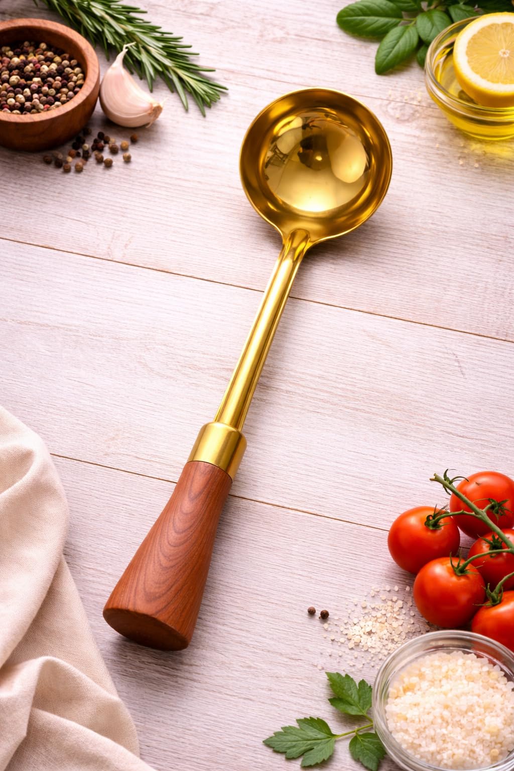 7AGAT stainless steel kitchen utensil with heat-resistant ergonomic handle, ideal for frying, serving, and cooking. Dishwasher safe.