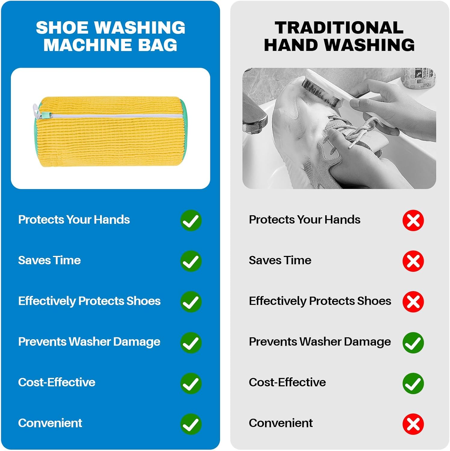 7AGAT shoe washing machine bag in laundry net for sneakers and delicate shoes, ideal for washer and dryer cleaning.