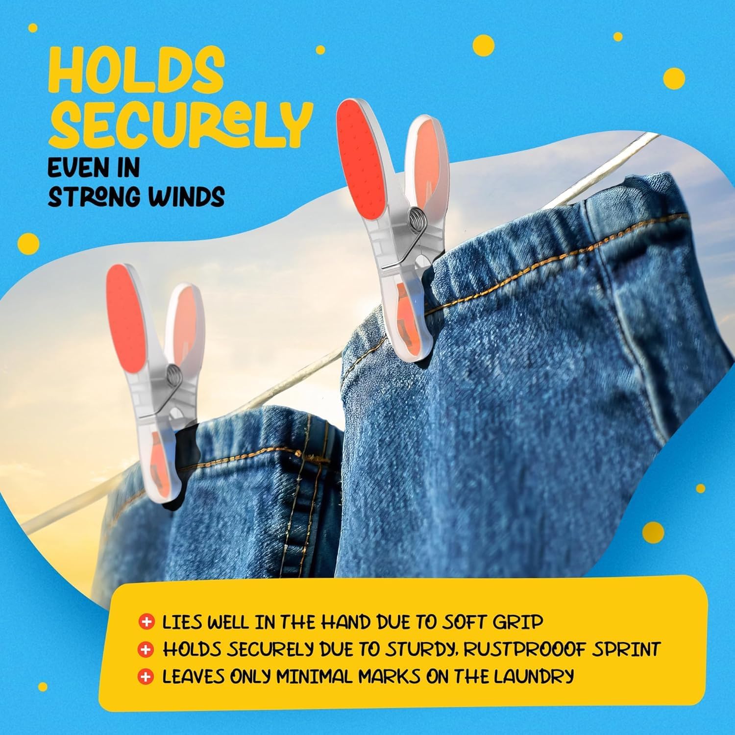 Colorful 7AGAT clothespins with non-slip silicone grips, ideal for delicate garments, weather-resistant, eco-friendly, and multipurpose.