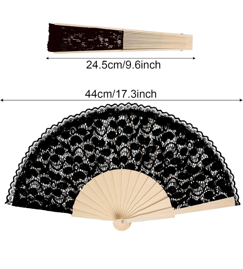 7AGAT bamboo silk handheld fan for women, folding design with decorative patterns, ideal for wedding, dance, or party events.