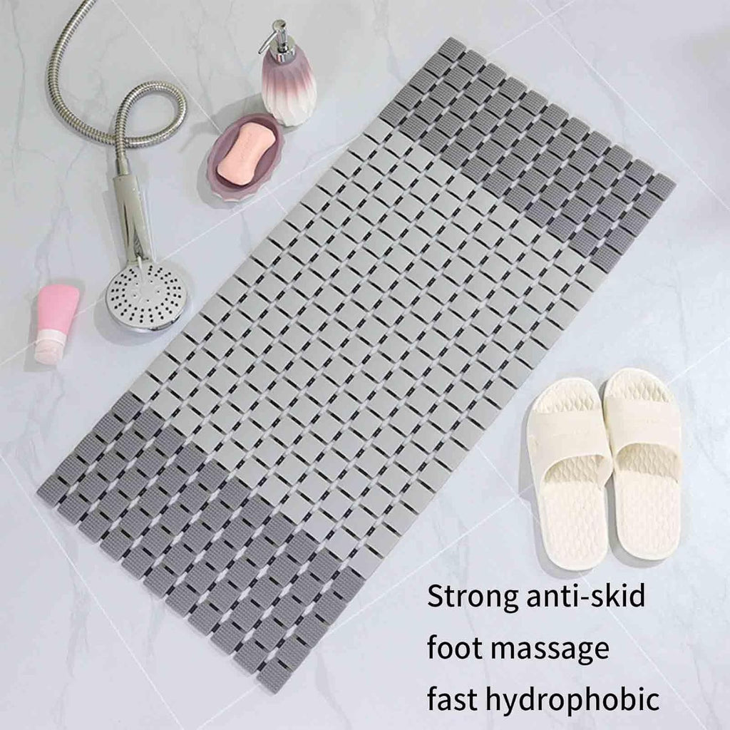 Premium PVC Plastic Anti-Slip Bath Mat, 70x38 cm, Non-Toxic, Quick-Drying, Suction Cups, Shower and Tub Safety
