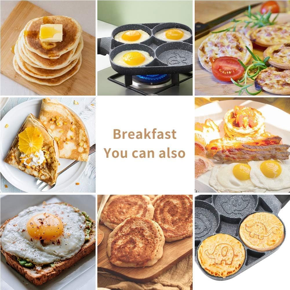 Cartoon animal-shaped non-stick frying pan by 7AGAT, suitable for pancakes and eggs, compatible with gas and induction stoves