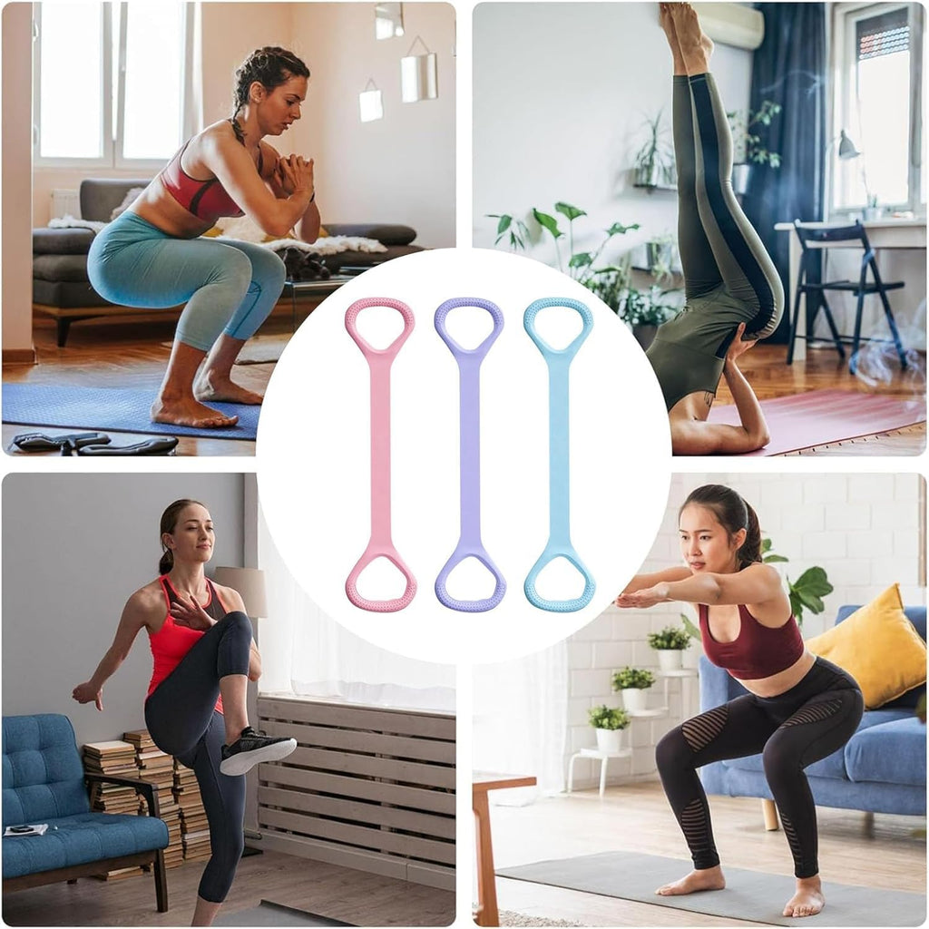 7AGAT Sports Figure-8 Resistance Band for arm, back, and shoulder workouts, ideal for yoga, Pilates, and physical therapy exercises.