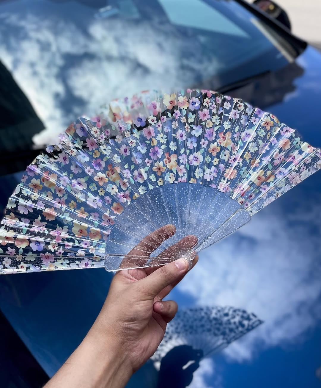 7AGAT classic Chinese style folding hand fan for line dance and popping performances, featuring intricate design and lightweight construction.