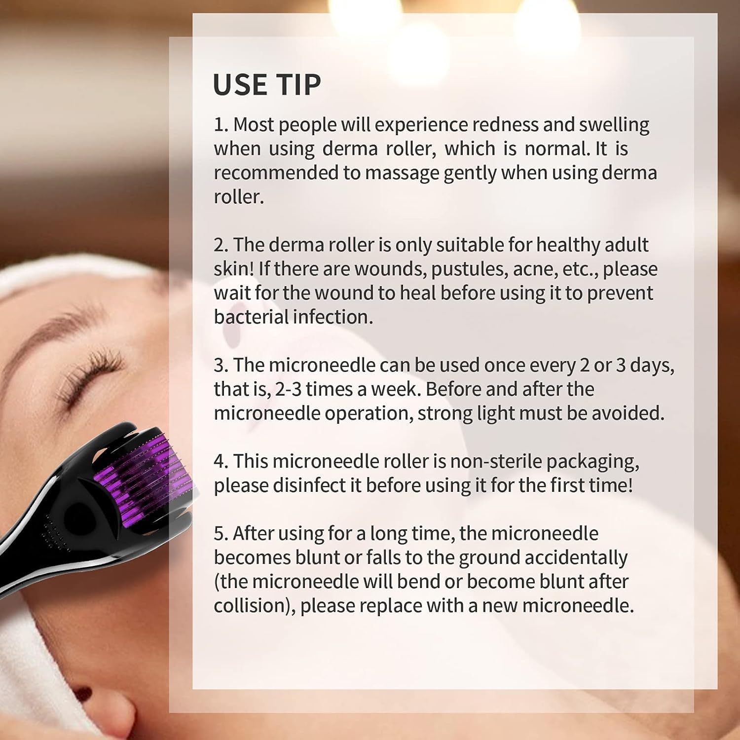 7AGAT Derma Roller System with 0.5mm titanium micro needles for face care and hair growth, featuring 540 needles for skin rejuvenation.