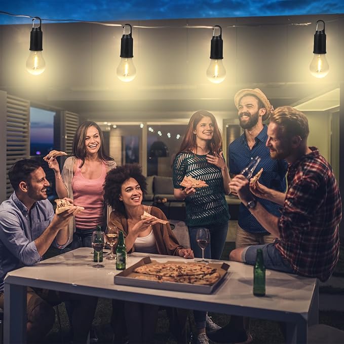 Rechargeable LED Light Bulb with Type-C Charging, 3 Lighting Modes and Hanging Hook for Home, Emergency and Camping