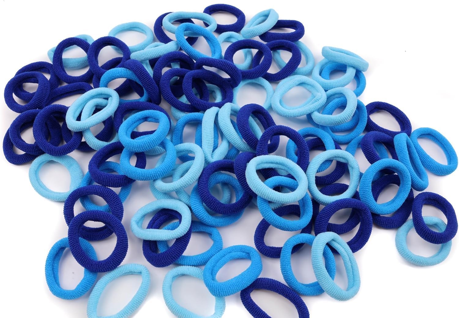 Set of 100 baby hair ties by 7AGAT, small elastic ponytail holders for girls, rubber bands for easy hair styling