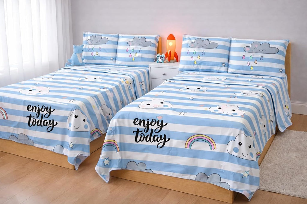 Soft 7AGAT bed sheet set with pillowcases, breathable fabric, durable, and easy care, perfect for everyday bedding comfort.