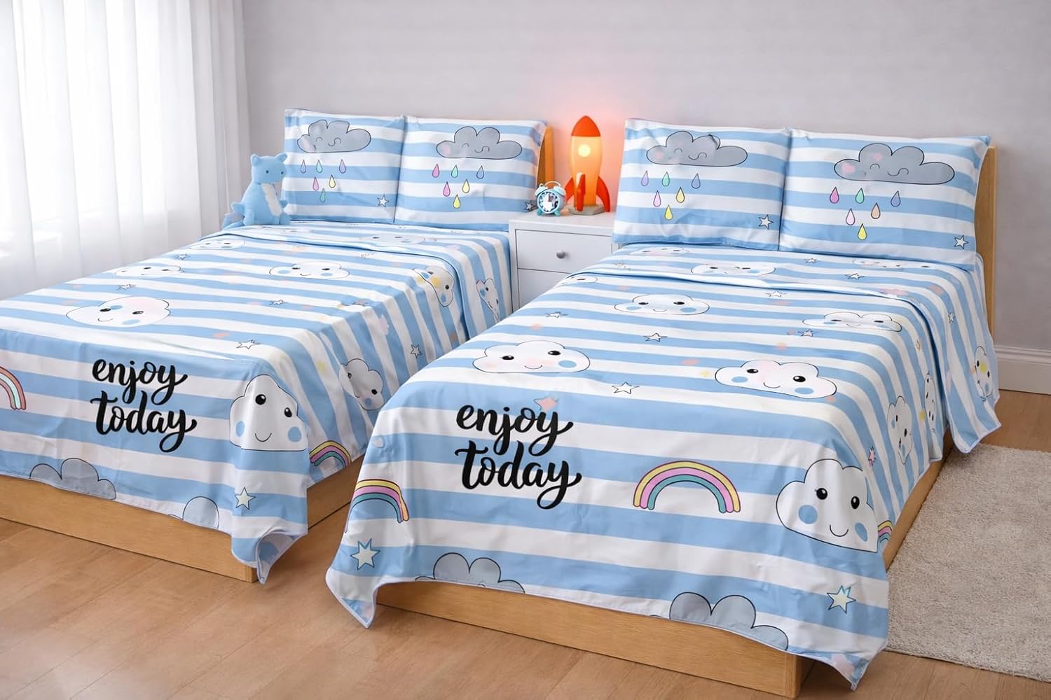 Soft 7AGAT bed sheet set with pillowcases, breathable fabric, durable, and easy care, perfect for everyday bedding comfort.
