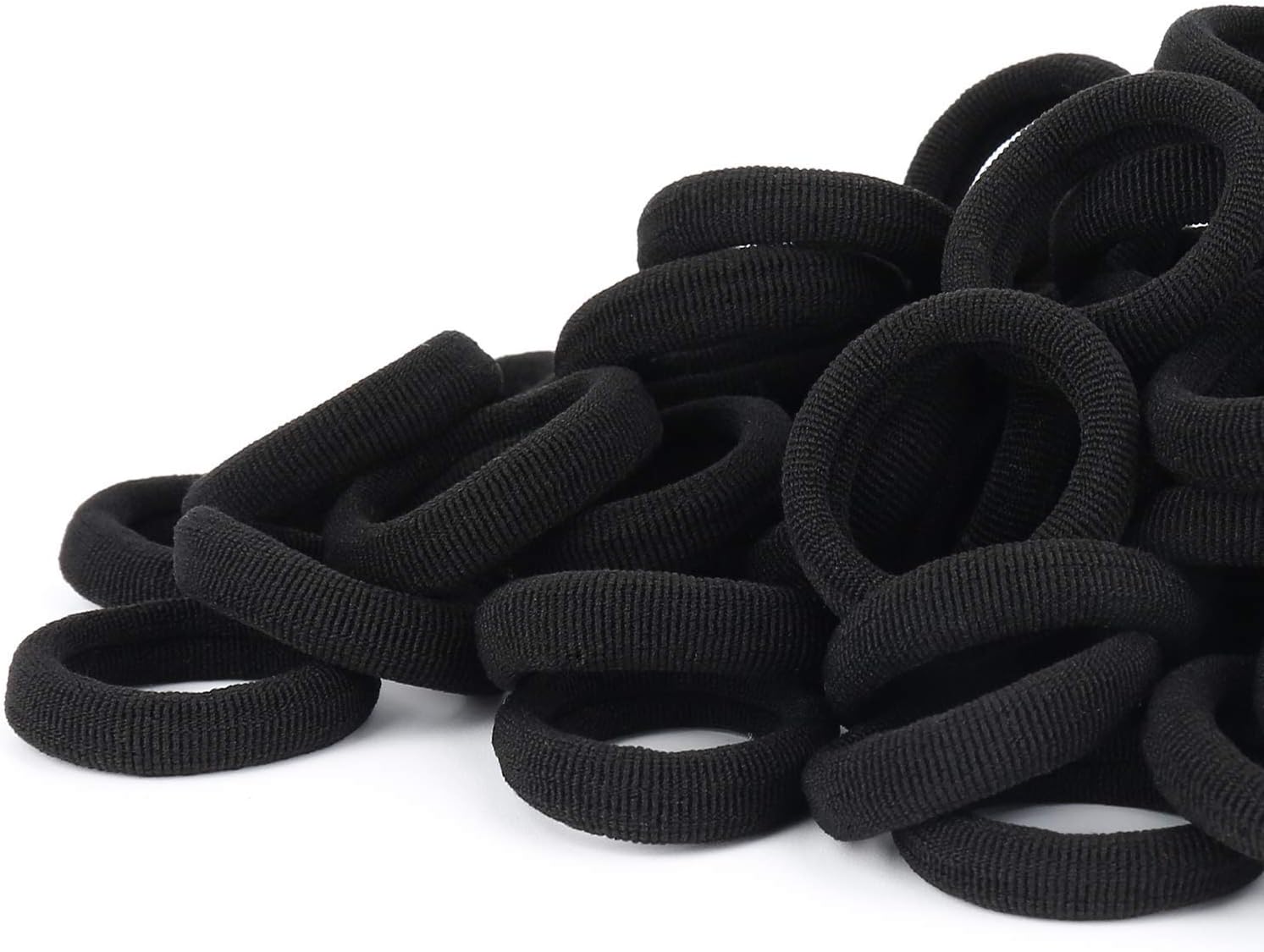 Set of 100 small elastic baby hair ties and ponytail holders for girls, featuring soft rubber bands and elastic hair bands by 7AGAT.