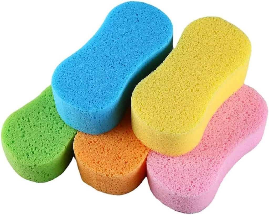 7AGAT large multi-use car wash sponge with high foam, 6cm thick, ideal for cleaning cars, bikes, boats, and household surfaces.