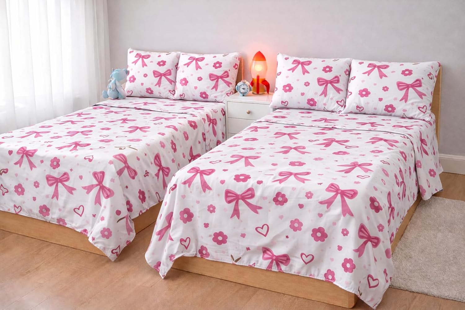 Soft bed sheet set with pillowcases from 7AGAT, breathable durable fabric, perfect for everyday bedding comfort.