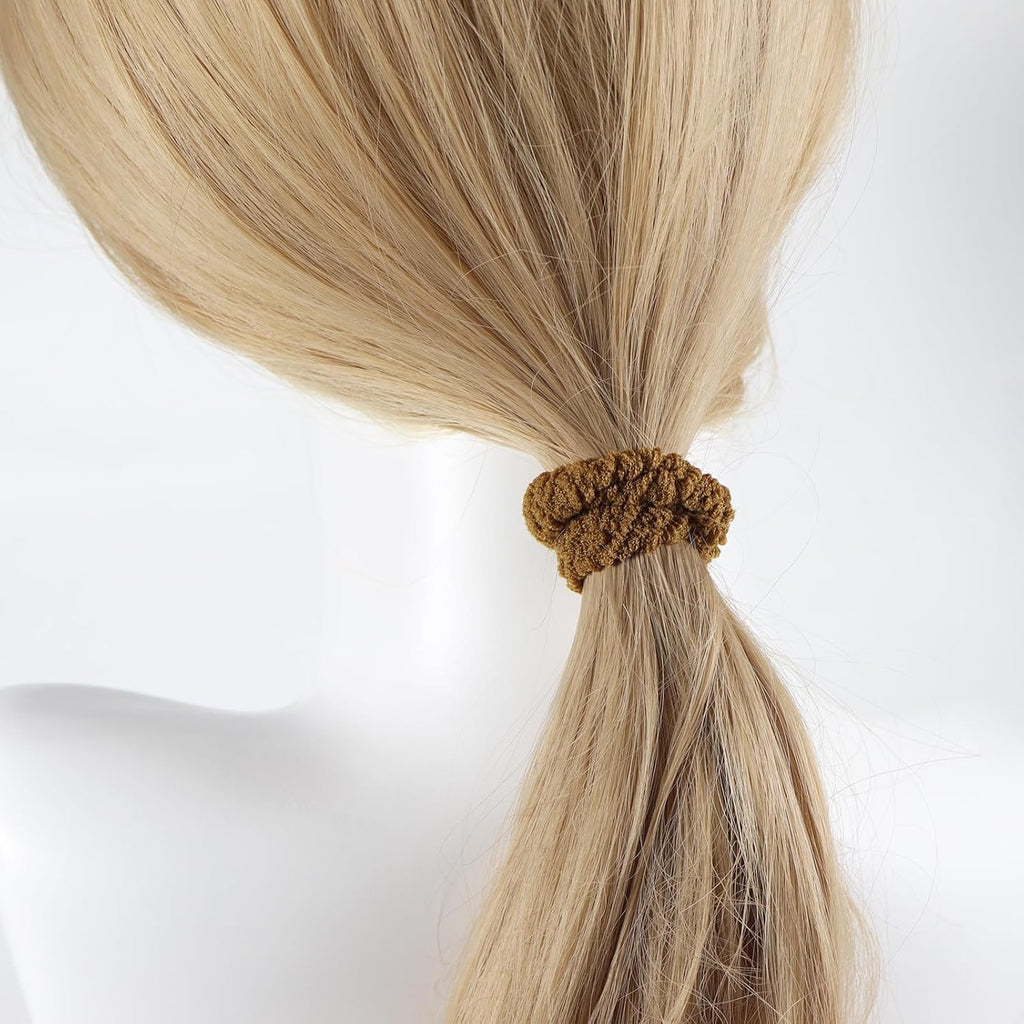 Multi-color braided hair ties for women and girls, thick elastic scrunchies with strong hold, gentle on hair, pack of 12.