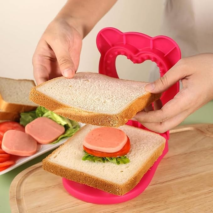 Fun Sandwich Cutter & Sealer, 2-in-1 Easy Lunchbox Tool for Kids & Family Snacks