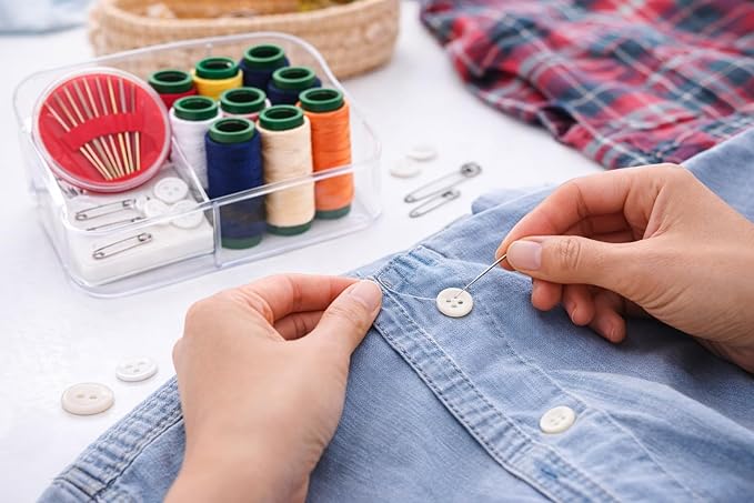 Colorful sewing thread set with five spools from 7AGAT, ideal for DIY, repair, and tailoring projects.