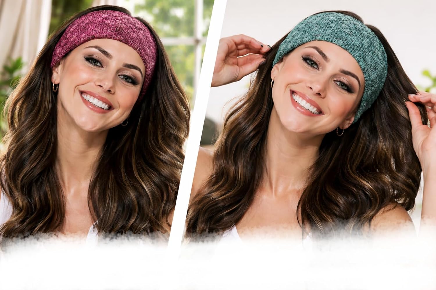 Women’s soft, stretchy knit headband by 7AGAT, winter ear warmer and hair wrap for sports, yoga, and daily wear.