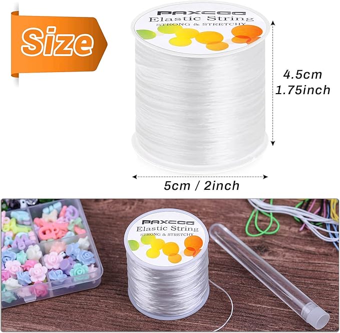 1mm Elastic Bracelet String Cord, Stretch Bead Thread for Jewelry Making and DIY Crafts