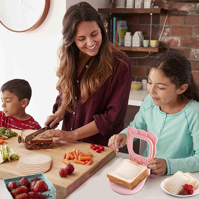 Fun Sandwich Cutter & Sealer, 2-in-1 Easy Lunchbox Tool for Kids & Family Snacks