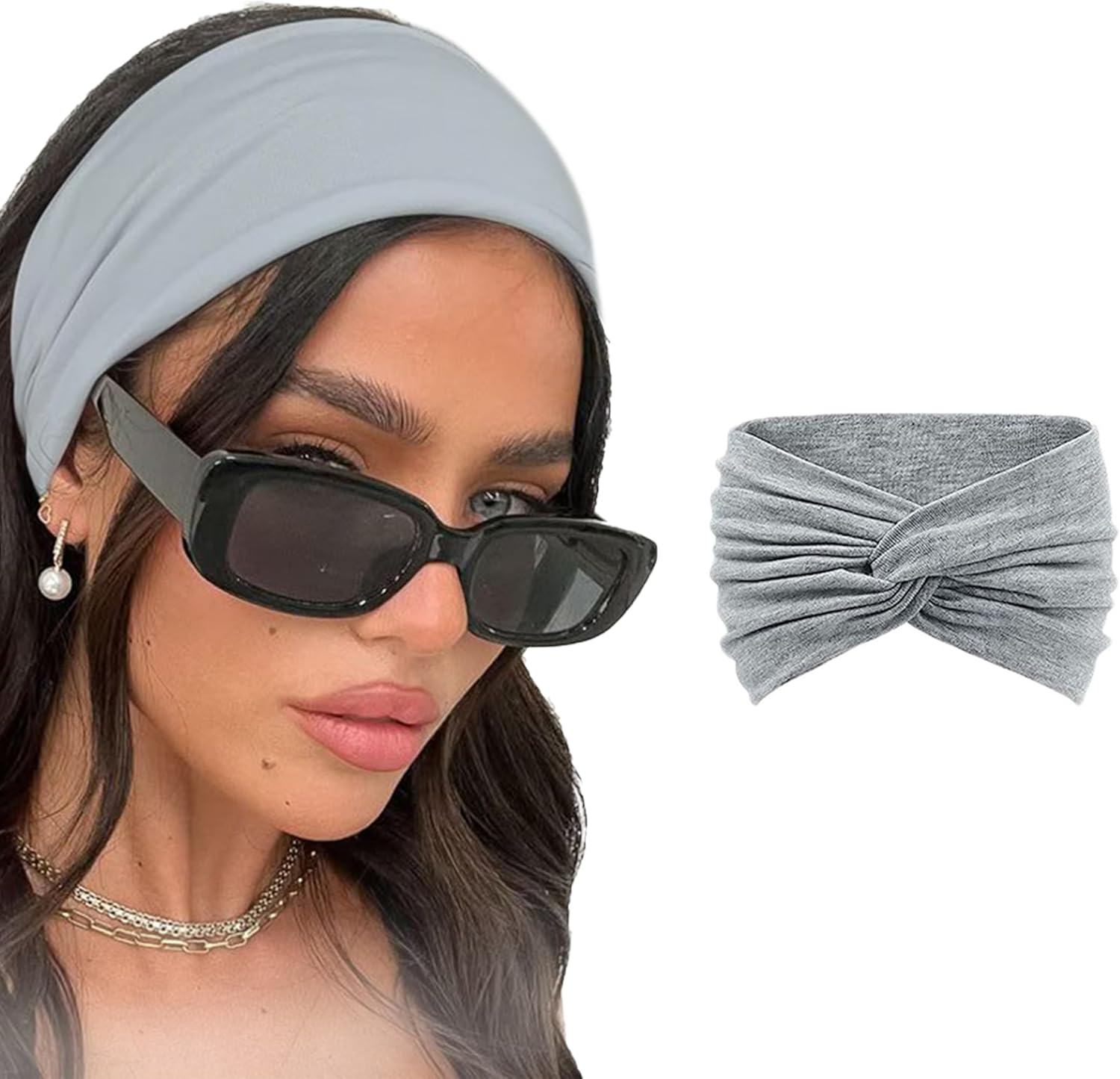 7AGAT knitted cotton headband for women and girls, cute knot turban style hair wrap accessory in soft cotton fabric