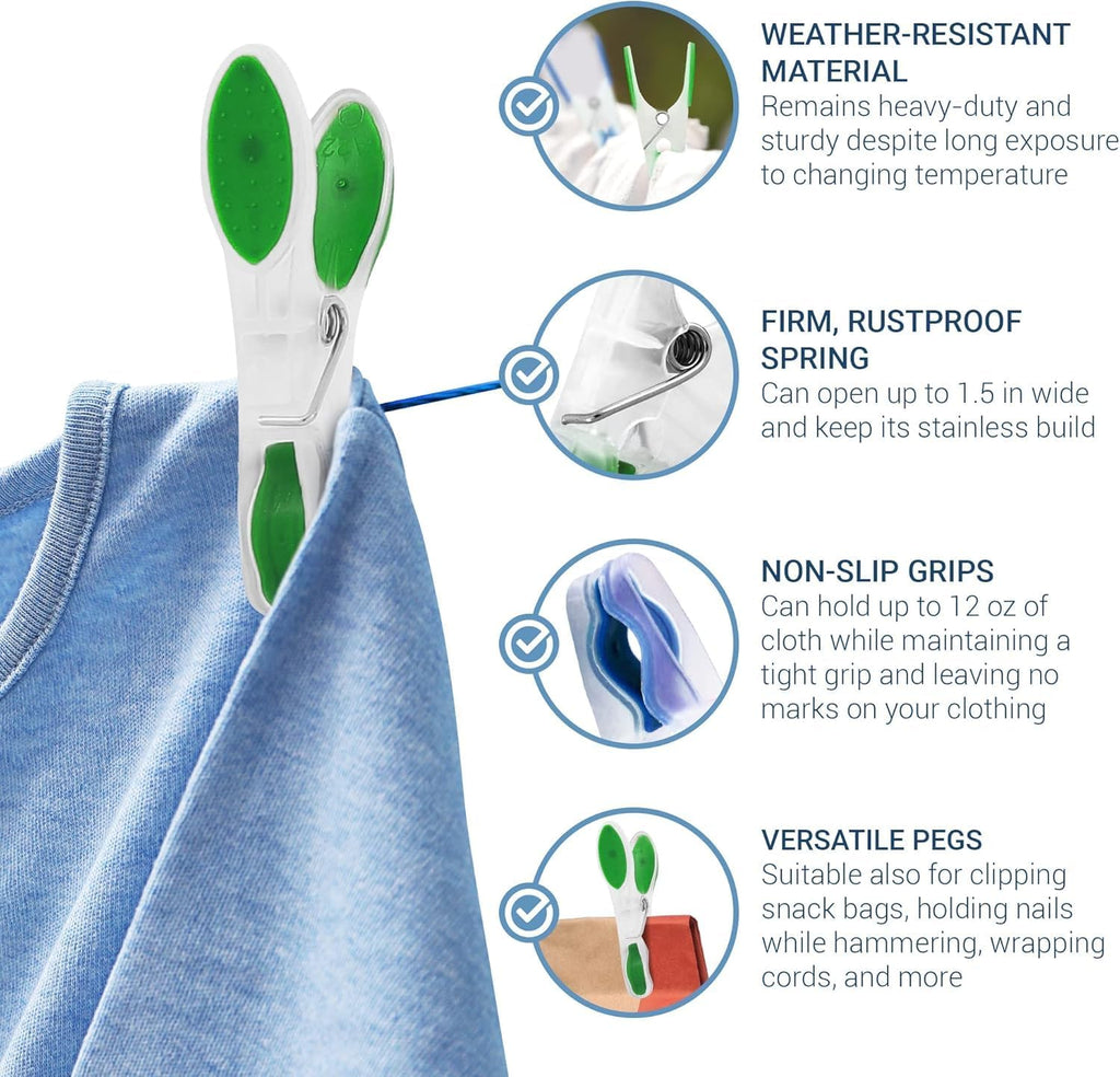 Multicolored 7AGAT clothespins with non-slip silicone, weather-resistant, eco-friendly, ideal for delicate garments and multiple uses.