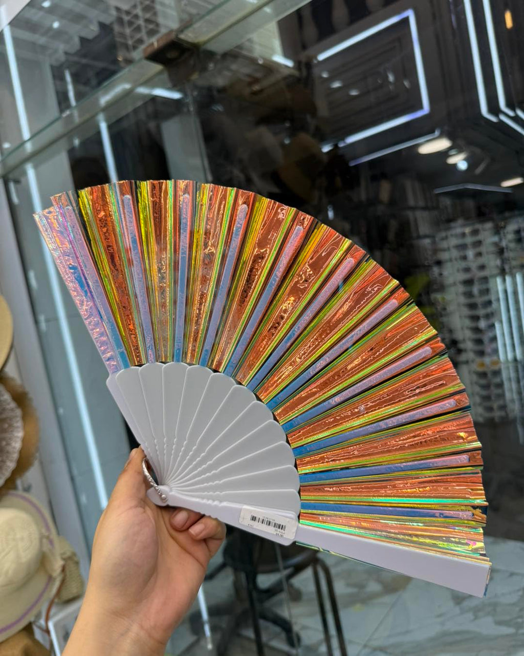 7AGAT folding Chinese-style hand fan with intricate patterns, ideal for line dance and popping performance displays.