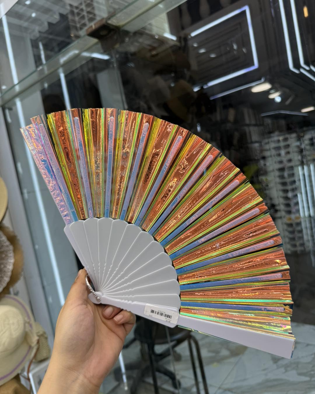 7AGAT folding Chinese-style hand fan with intricate patterns, ideal for line dance and popping performance displays.