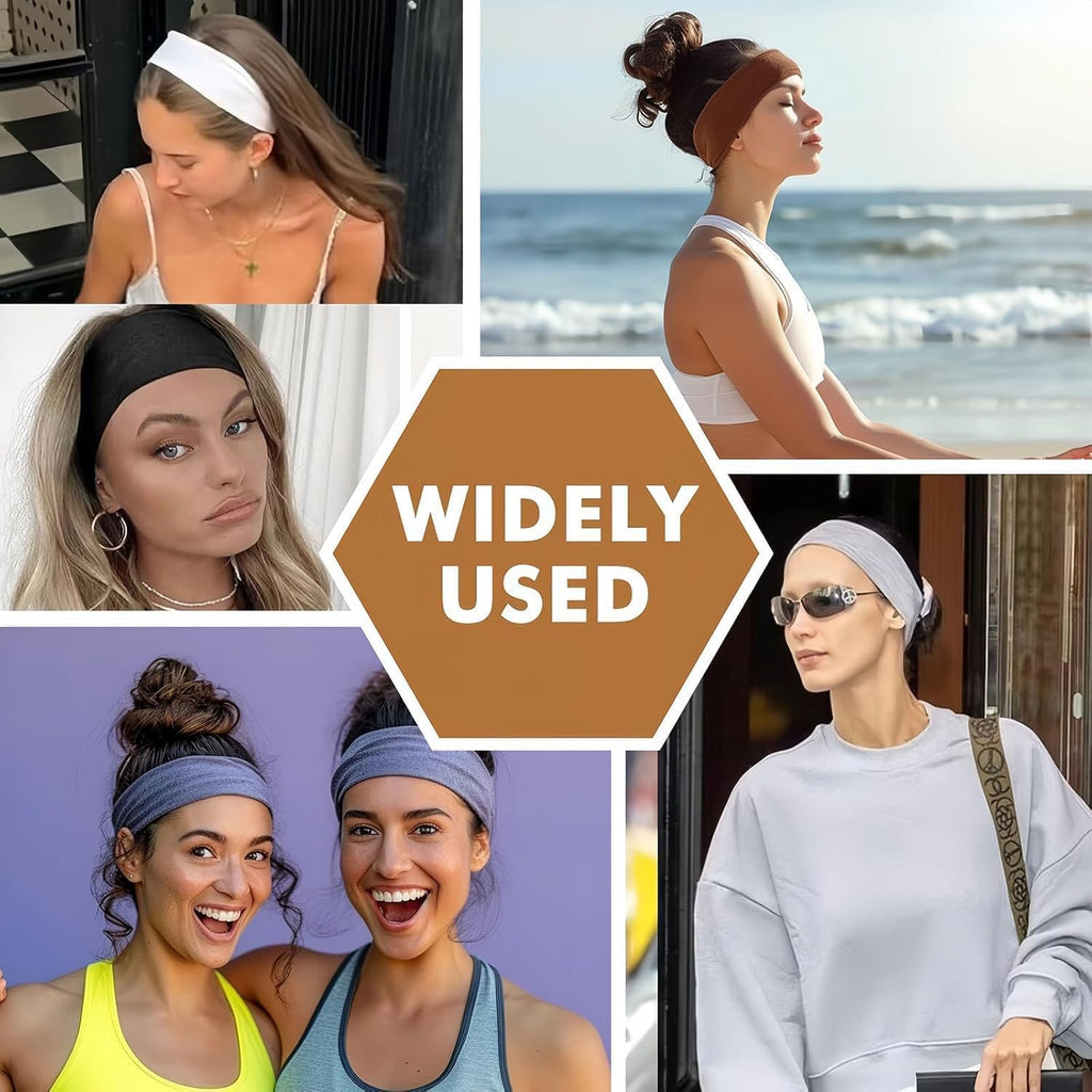 Pair of 7AGAT cotton sport headbands made from 95% Egyptian cotton, ideal for running, workouts, and daily wear.