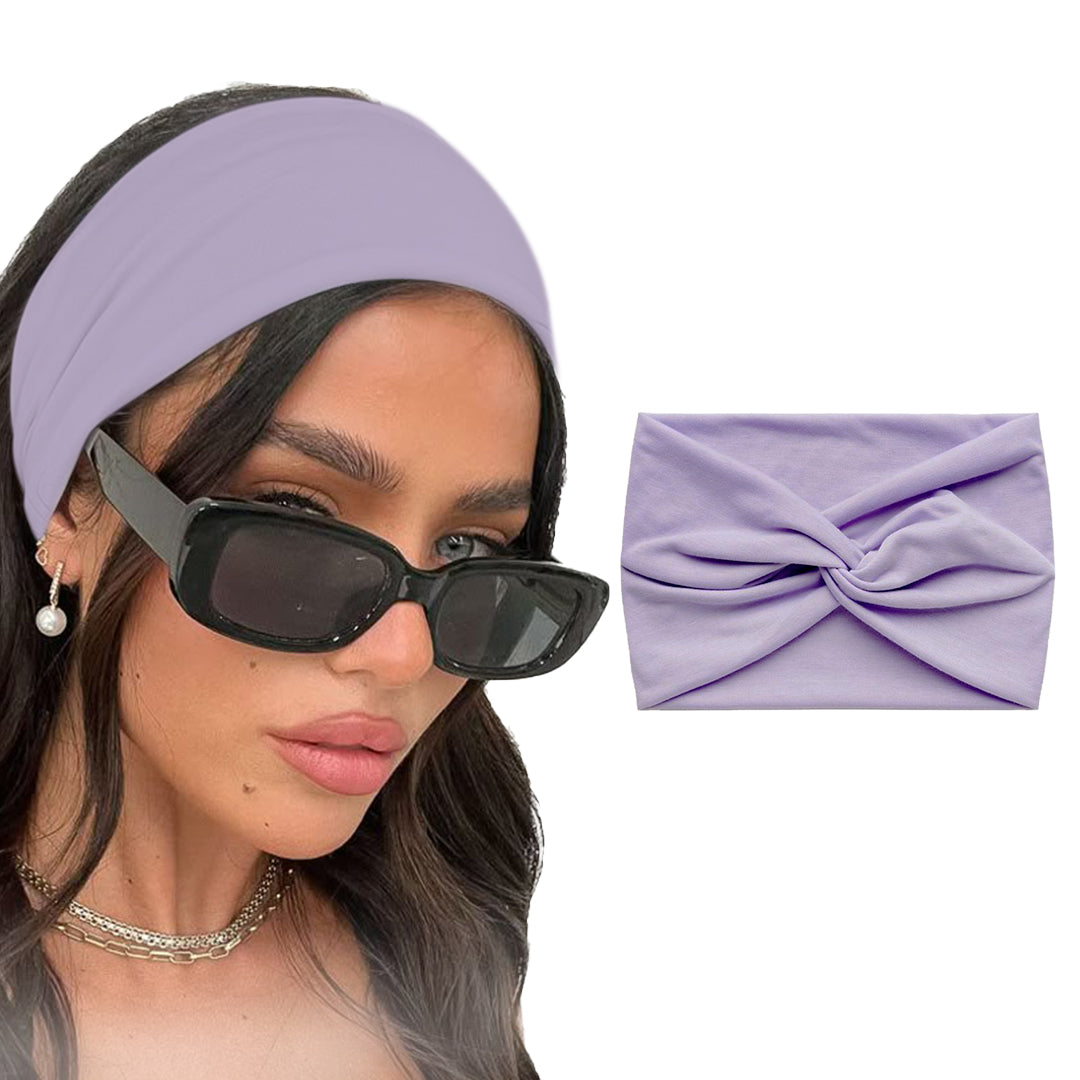 7AGAT knitted cotton women’s headband with cute knot design, soft turban style hair wrap for girls and women.
