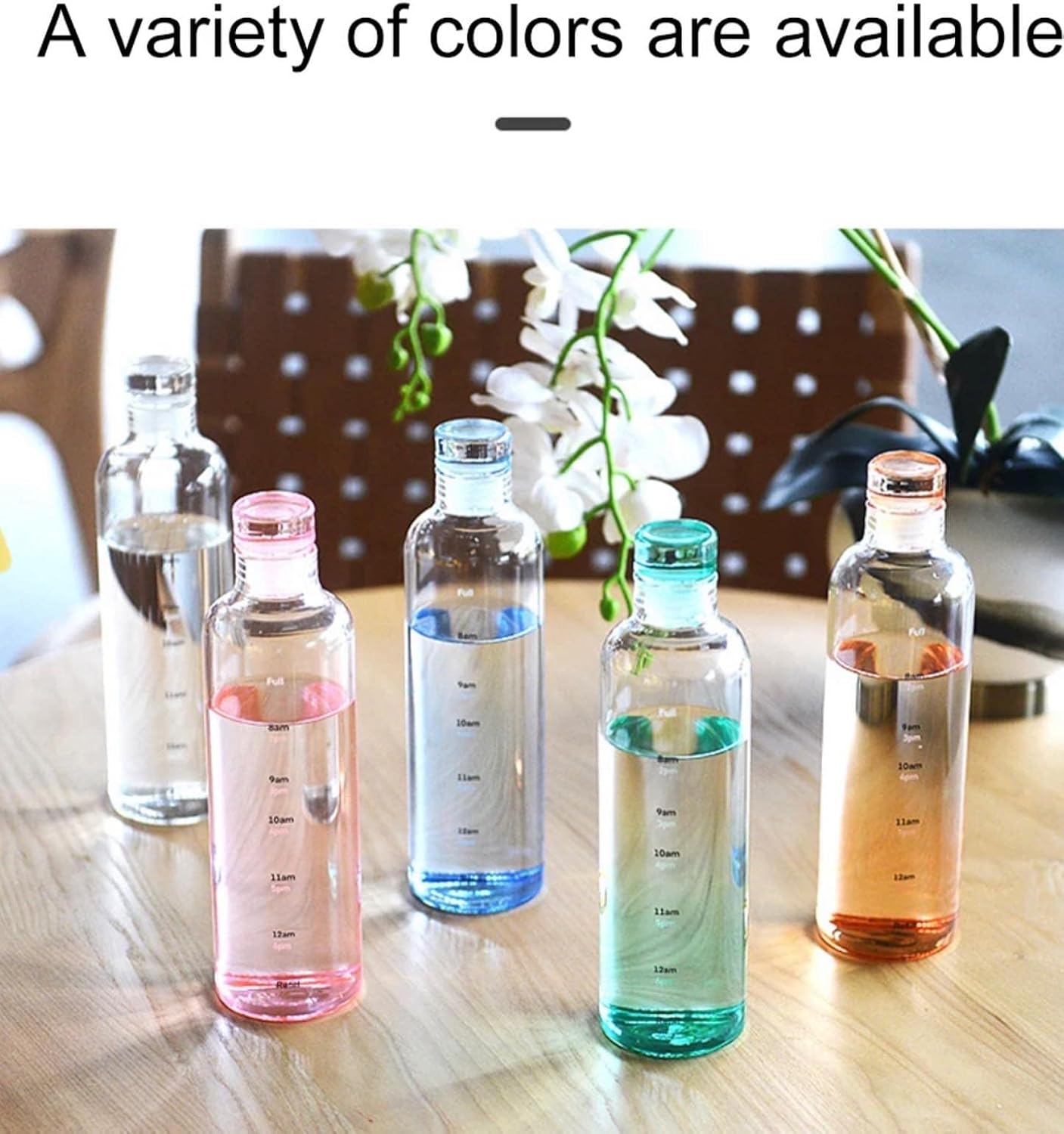 500ml Clear Time Scale Water Bottle, Reusable Leak-Proof Plastic Bottle for Sports, Gym & Fitness – Random Color