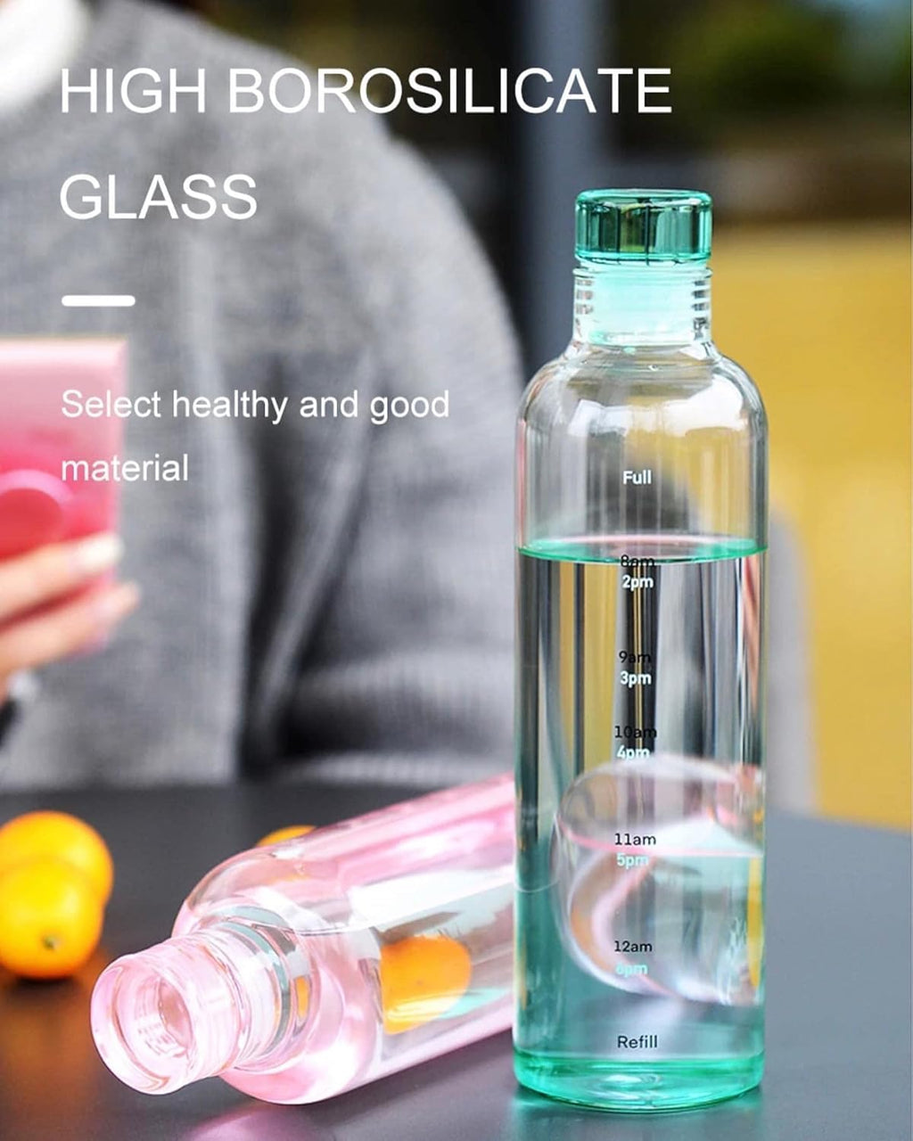 500ml Clear Time Scale Water Bottle, Reusable Leak-Proof Plastic Bottle for Sports, Gym & Fitness – Random Color