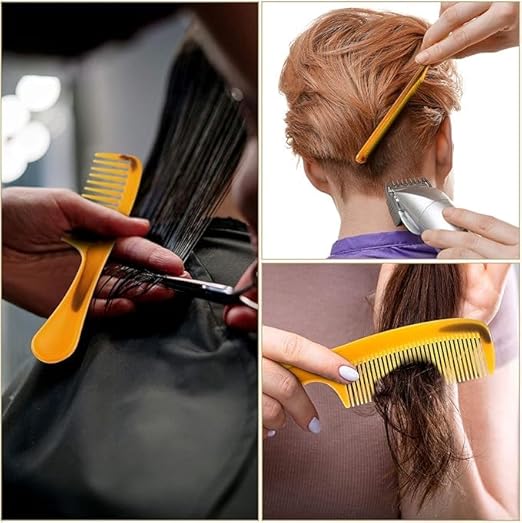 7AGAT 4-piece brown hair comb set with fine and wide teeth, ideal for styling, teasing, and parting all hair types.