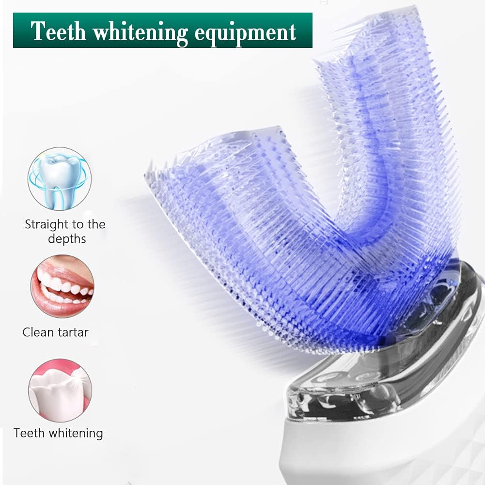 Teeth whitening equipment with blue mesh and clear base on a white background