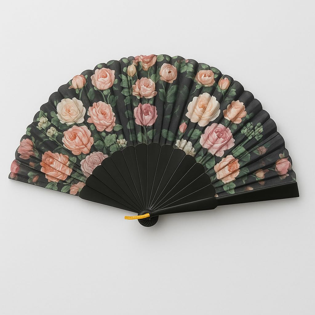 Elegant Chinese and Spanish style silk handheld folding fan by 7AGAT, ideal for weddings, parties, performances, and home decor.