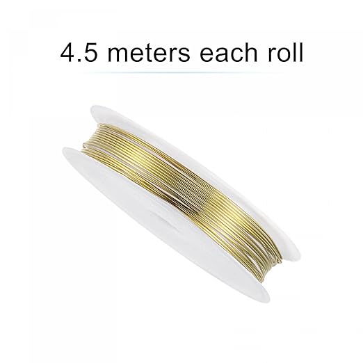 A spool of metallic gold 3D printing filament on a white plastic core, with text at the top reading '4.5 meters each roll' on a plain white background.