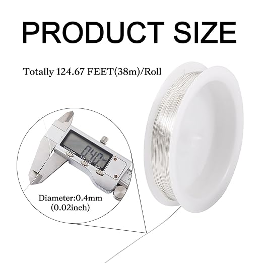 7AGAT Shopping silver copper wire 0.4mm product size and spool details