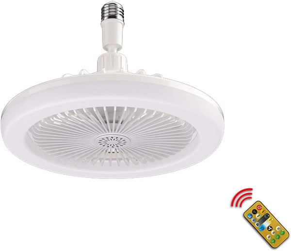 Enclosed Ceiling Fan with LED Light, E26 Base, Remote Control, 25 cm