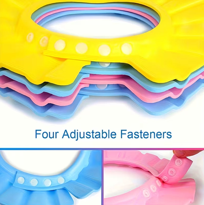 Adjustable Kids Shower Cap with Ear Protection – Water-Resistant EVA Bath Visor for Hair Washing