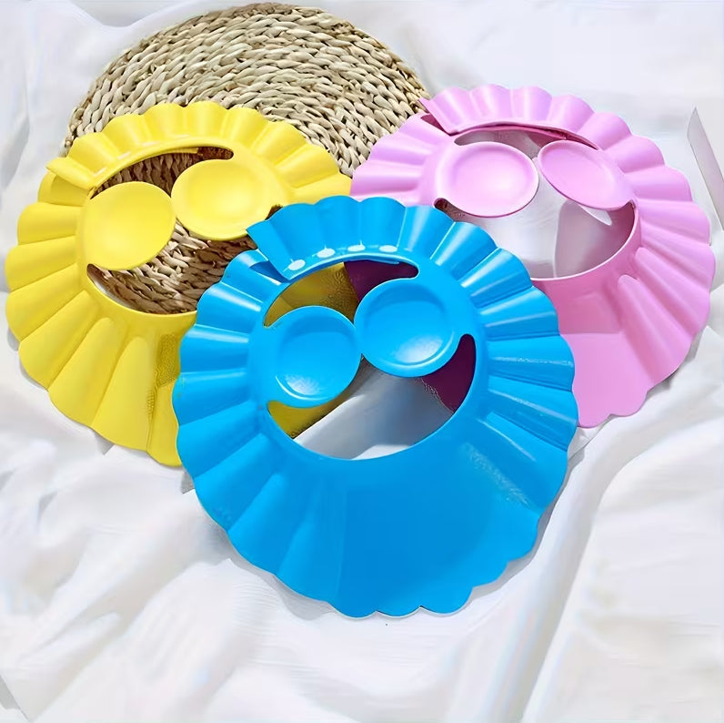 Adjustable Kids Shower Cap with Ear Protection – Water-Resistant EVA Bath Visor for Hair Washing