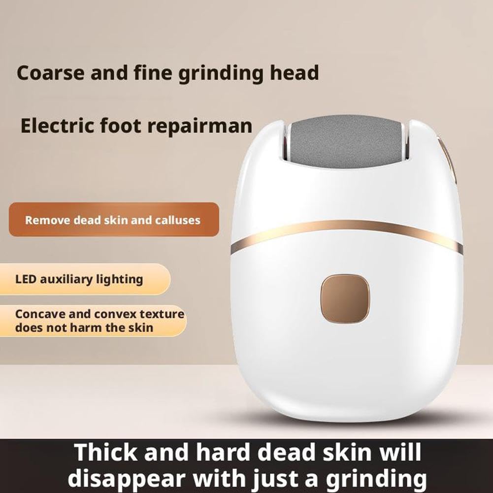 USB Rechargeable Electric Foot File with LED Light, 2 Speeds Callus Remover for Smooth Feet