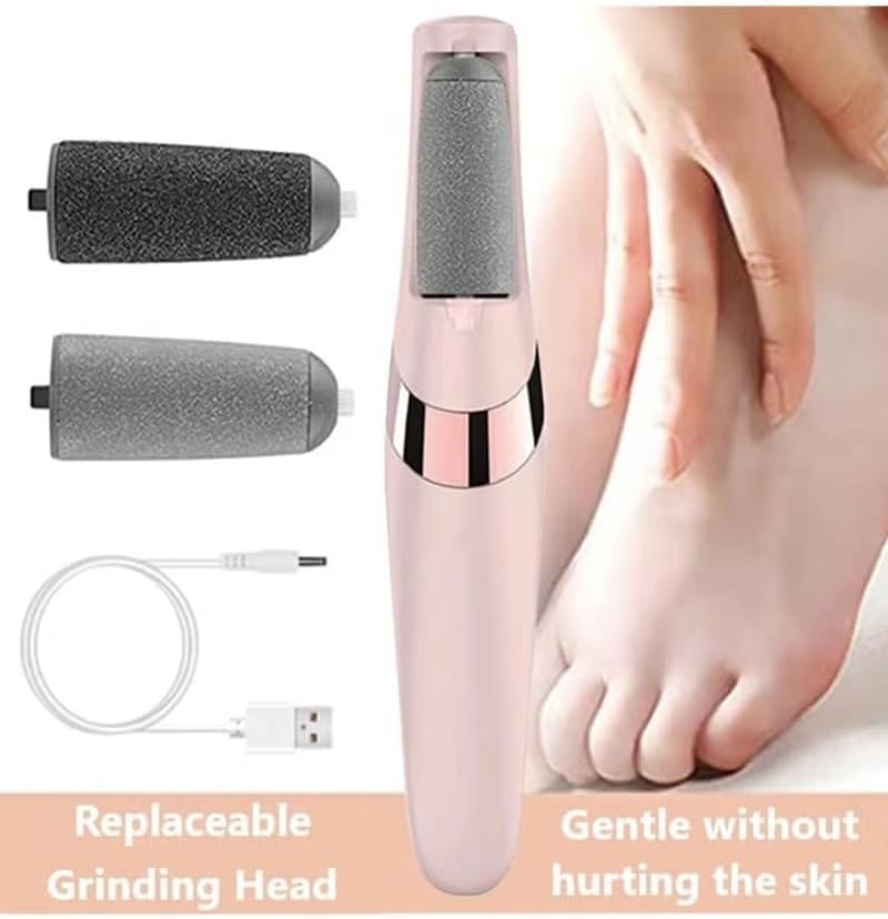 USB Rechargeable Electric Foot File with 2 Speeds for Heel Callus Removal – Portable Size
