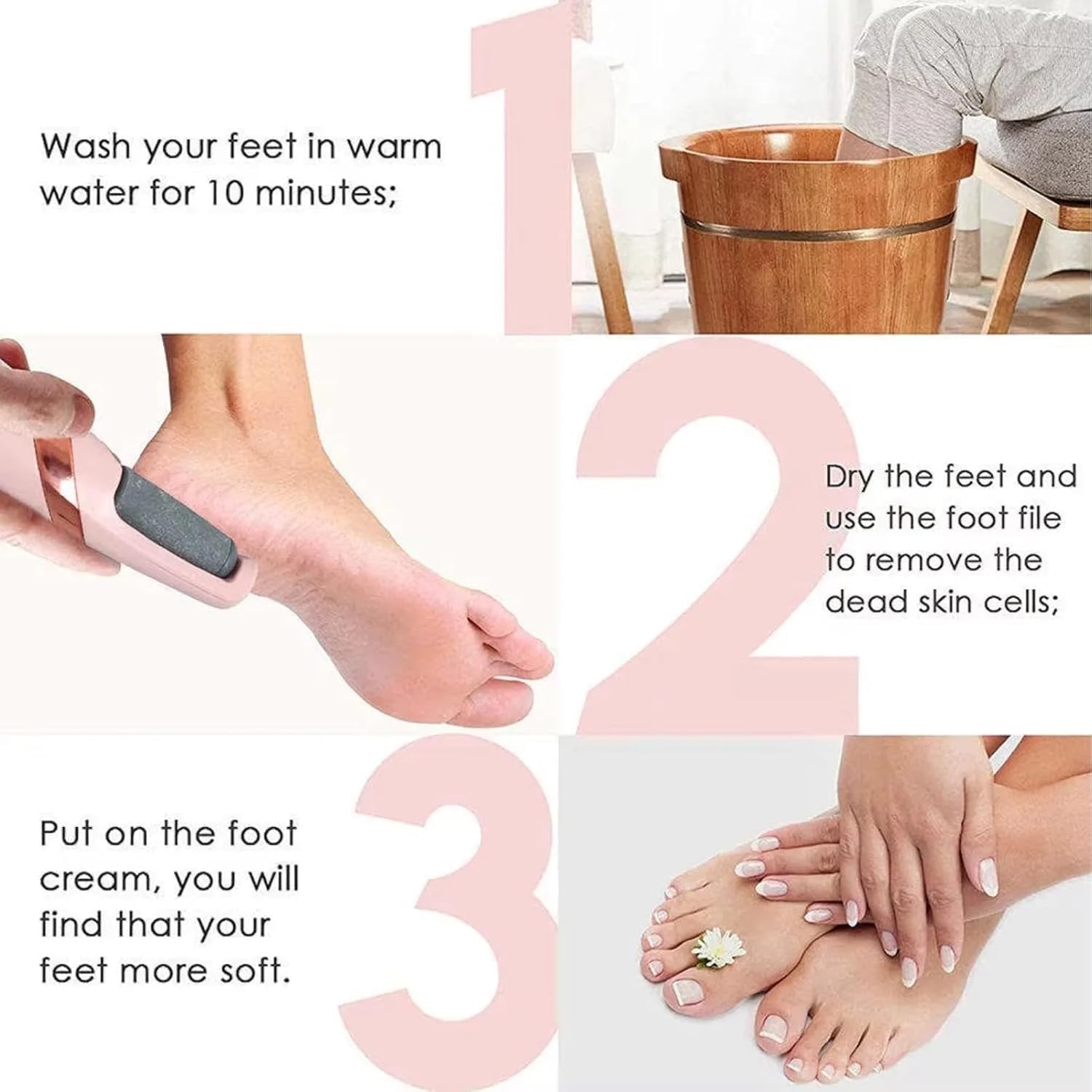 USB Rechargeable Electric Foot File with 2 Speeds for Heel Callus Removal – Portable Size