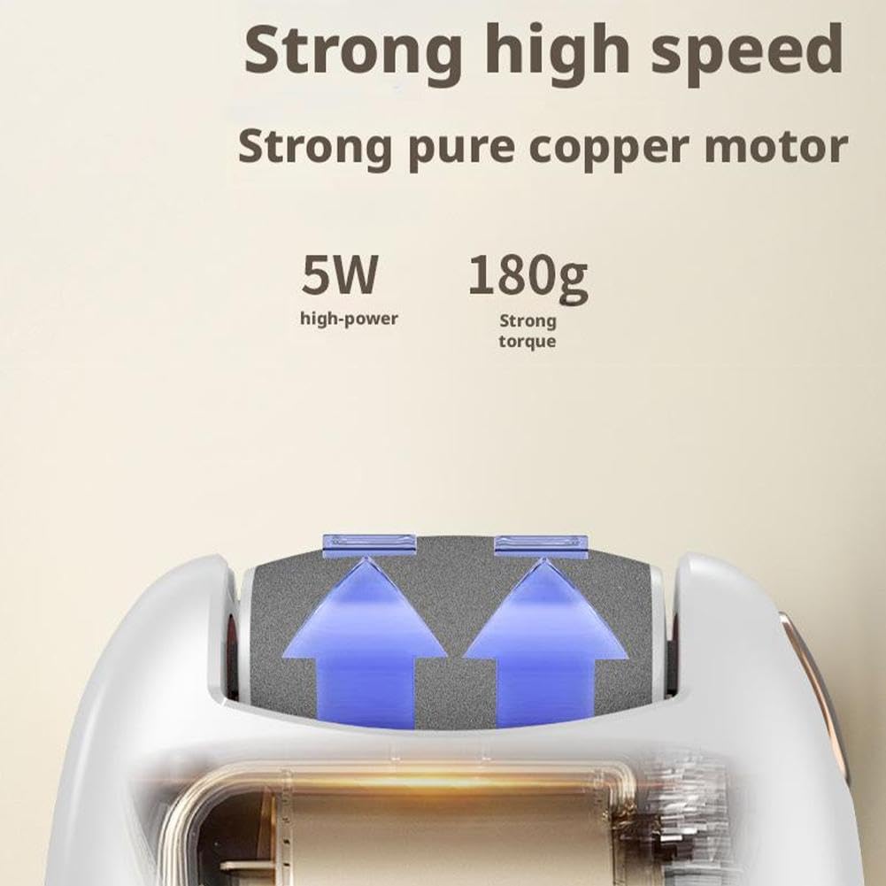 USB Rechargeable Electric Foot File with LED Light, 2 Speeds Callus Remover for Smooth Feet