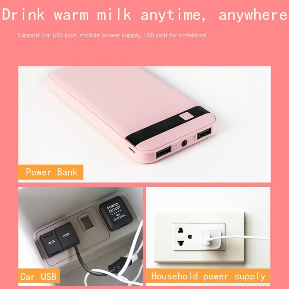 سخان حليب أطفال محمول USB لزجاجات الرضاعة، حافظ حرارة عملي للسفر والخروج والاستخدام اليومي