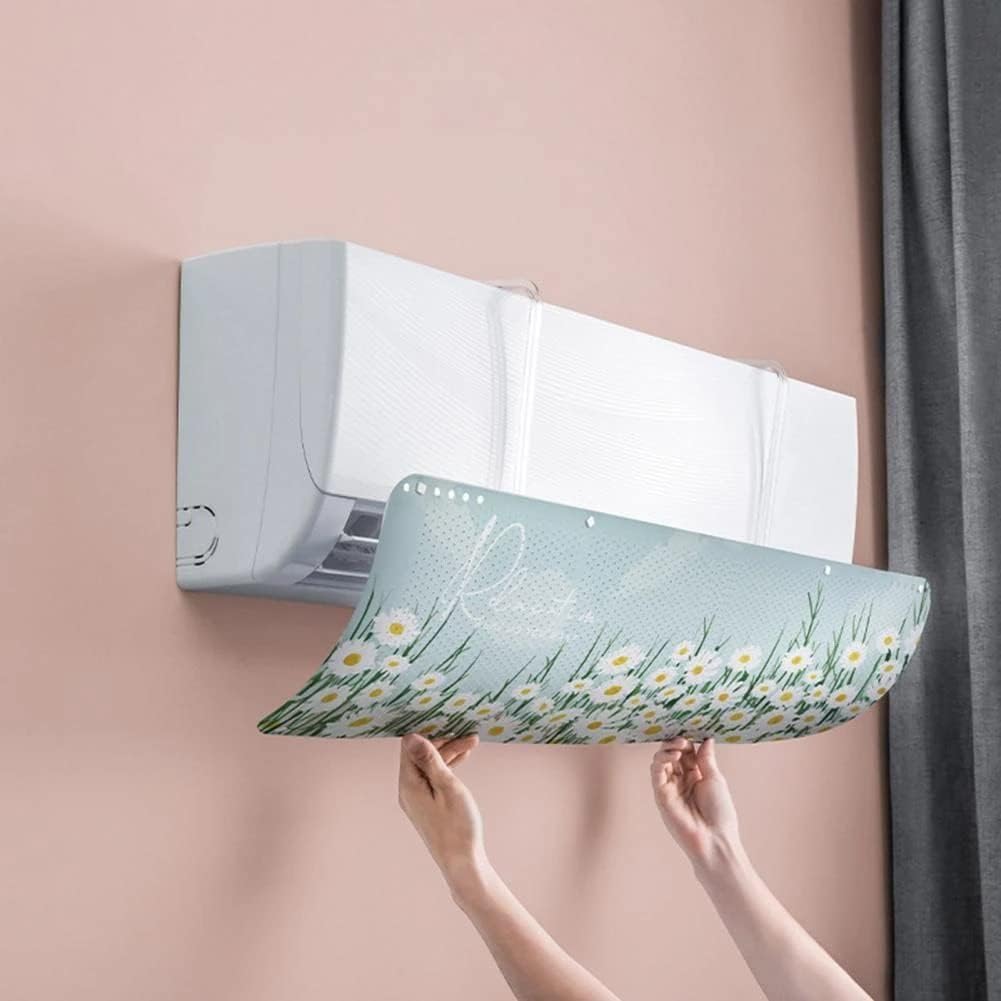 Adjustable Wall AC Air Deflector for Split Air Conditioner, Retractable Airflow Guide for Bedroom and Office – White