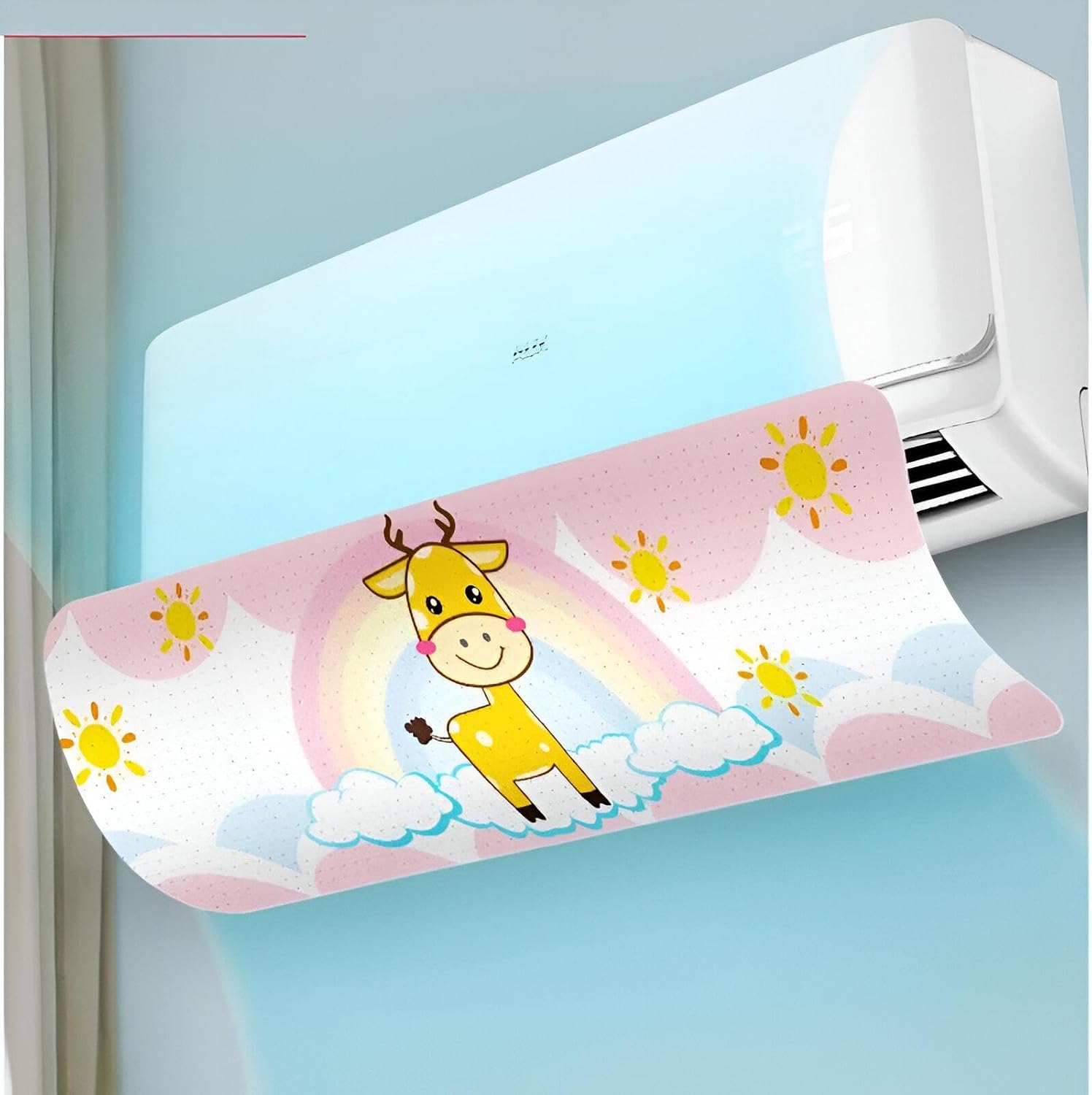 Adjustable Wall AC Air Deflector for Split Air Conditioner, Retractable Airflow Guide for Bedroom and Office – White