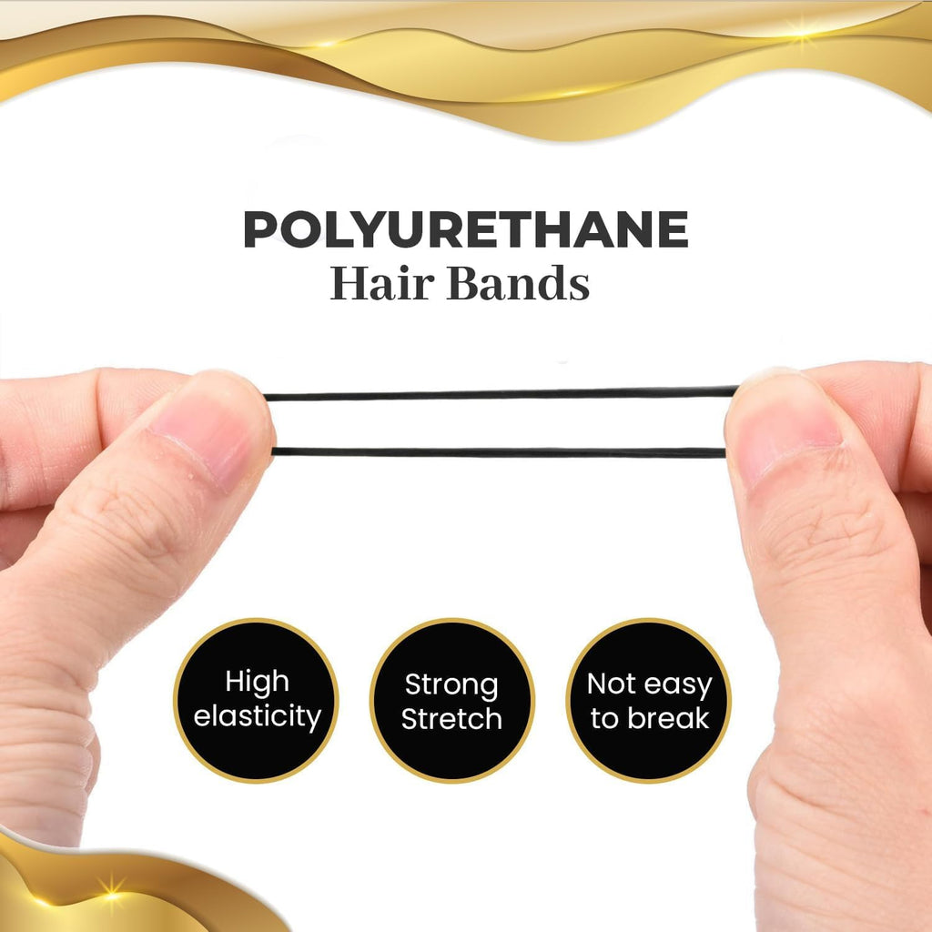 Set of 7AGAT elastic hair bands and ponytail holders for women and kids, versatile rubber hair ties in various colors.