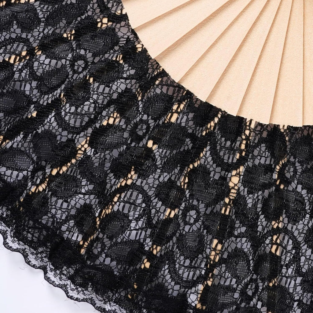 Bamboo silk folding hand fan for women, featuring intricate design, perfect for weddings, parties, and dancing events.