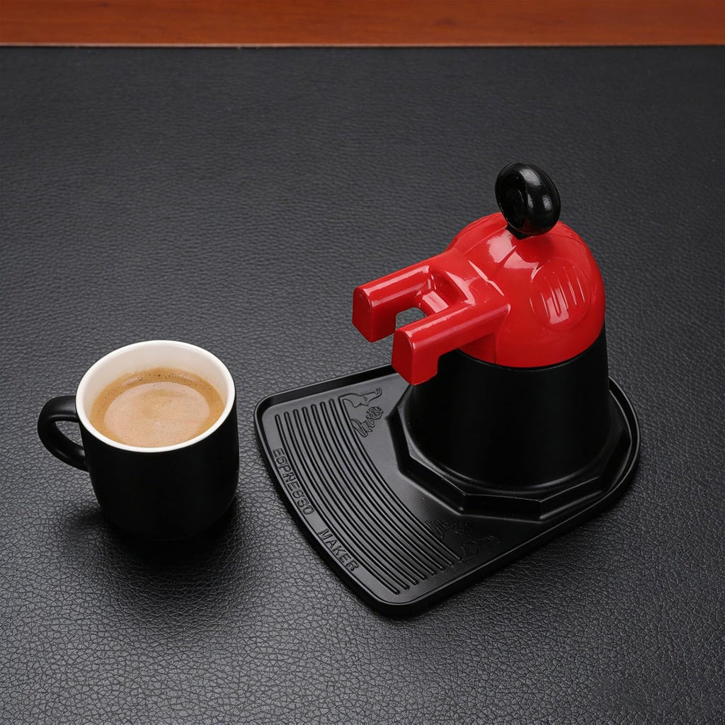 7AGAT manual drip coffee maker, compact coffee brewing device with glass carafe and stainless steel filter for home and office use