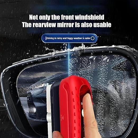7AGAT car oil film cleaning brush with 120ml glass cleaner for removing grime and dirt from automotive windshield glass.